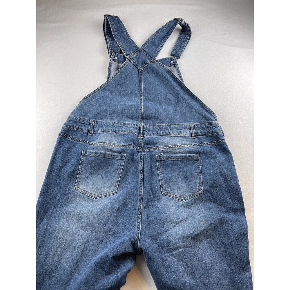 Ashley Stewart Denim Overalls Distressed Size 18 - Picture 12 of 15